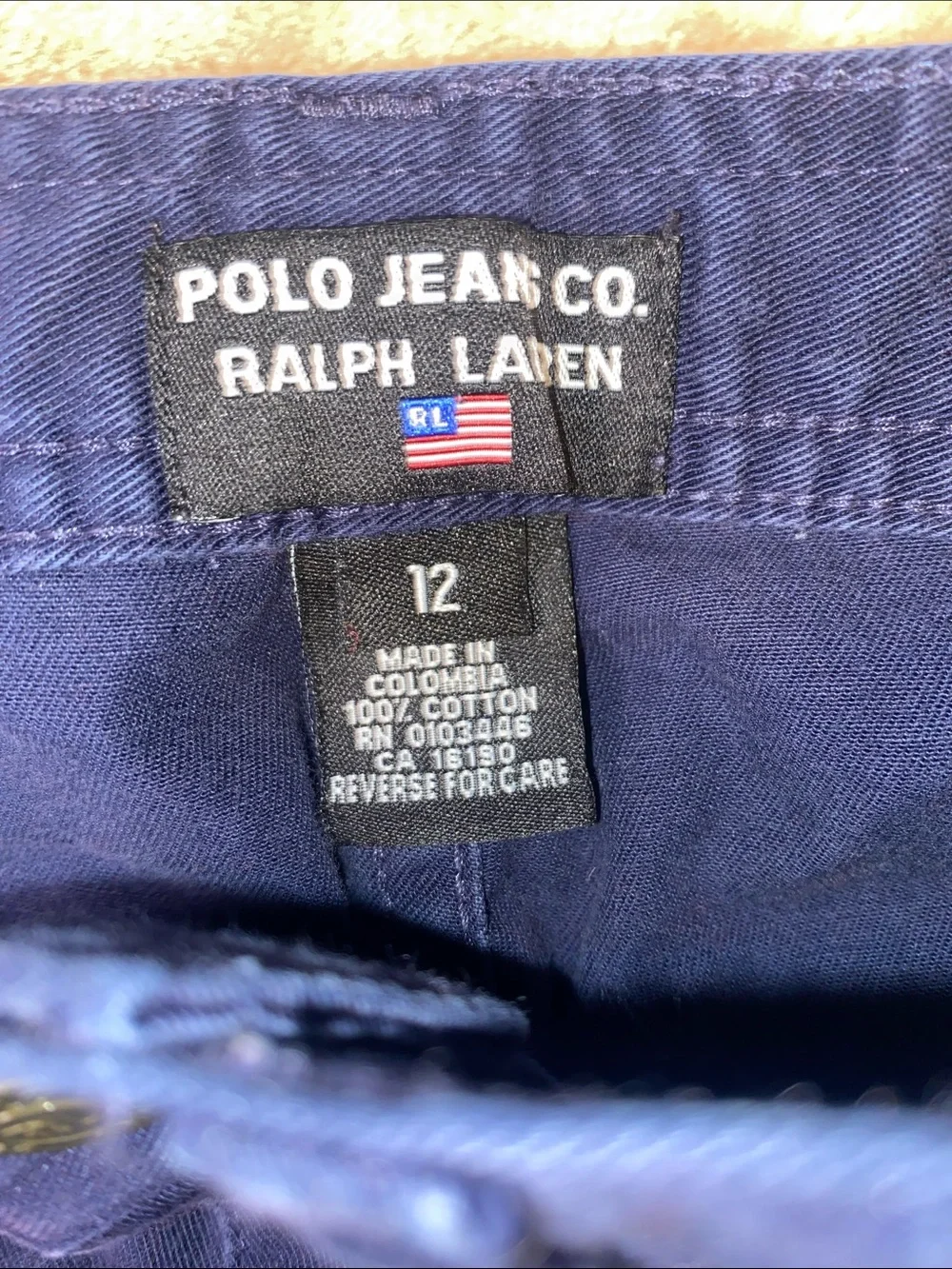 Vintage Ralph Lauren Navy Blue Cotton Flare Pants